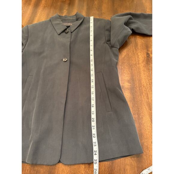 Vintage Women's Banana Republic Gray 100% Silk Button Front Jacket Size 4 - Picture 12 of 13